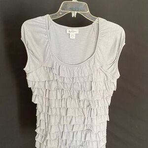 Self Esteem Gray Ruffle Blouse